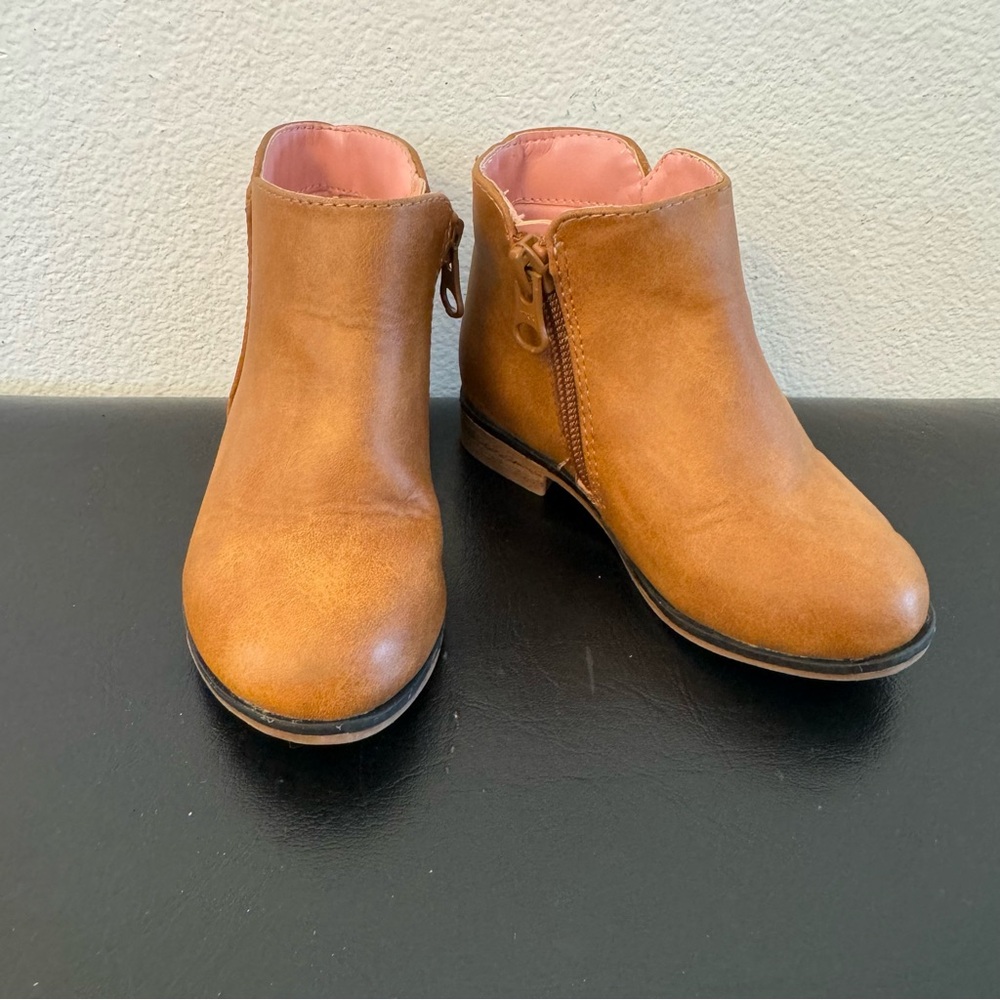 Cat & Jack Girls brown Ankle Boots for Girls Side Zipper